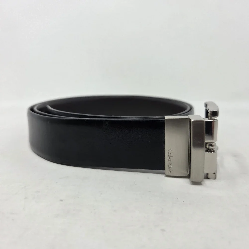 Men's Calvin Klein Leather Flip Buckle Reversible Black and Brown Belt 40 inches